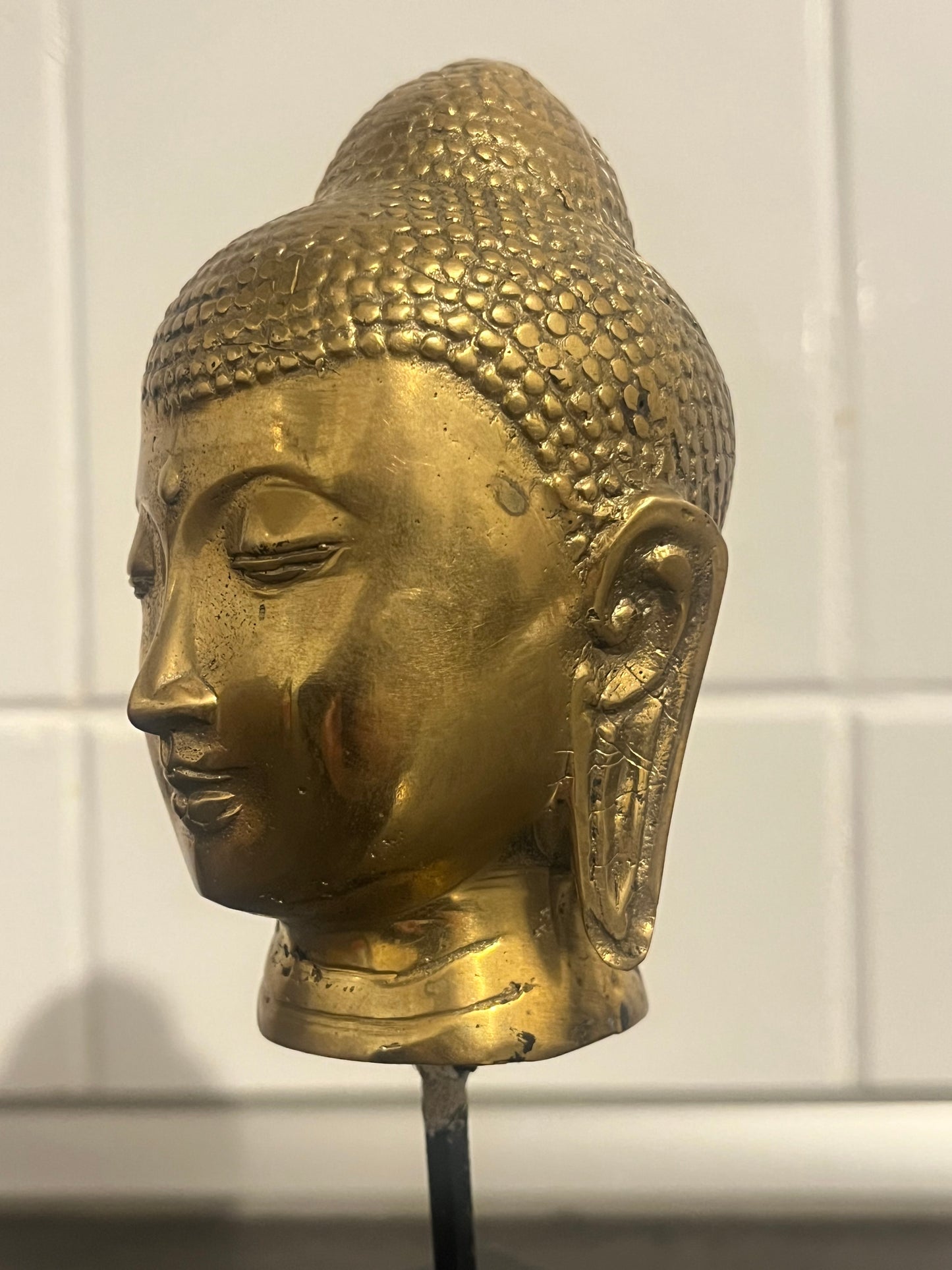 Bronz Buddha Kézzel Készített Polírozott
