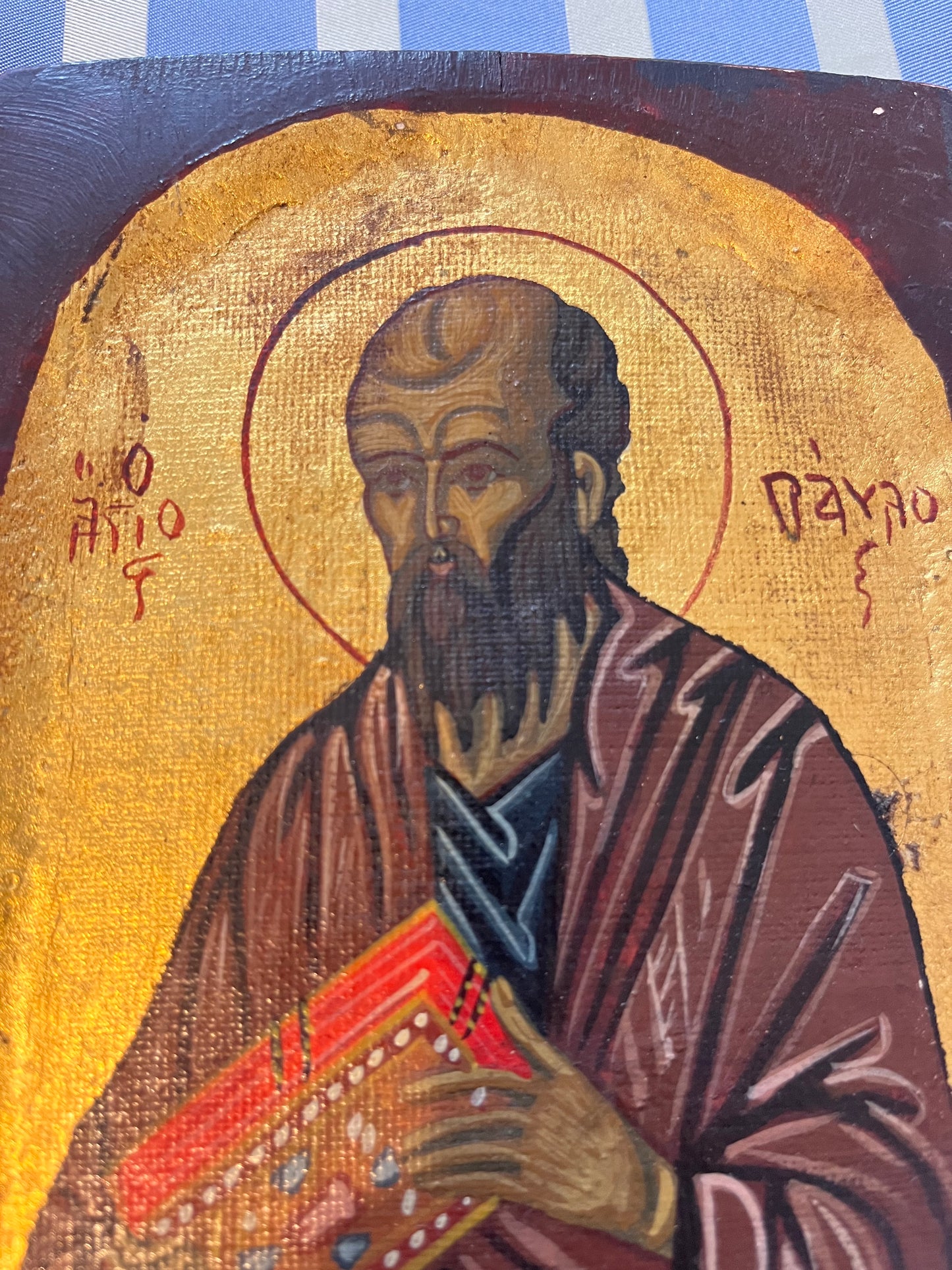 Bizánci Szent Pál Aranyozott Ikon 20. század