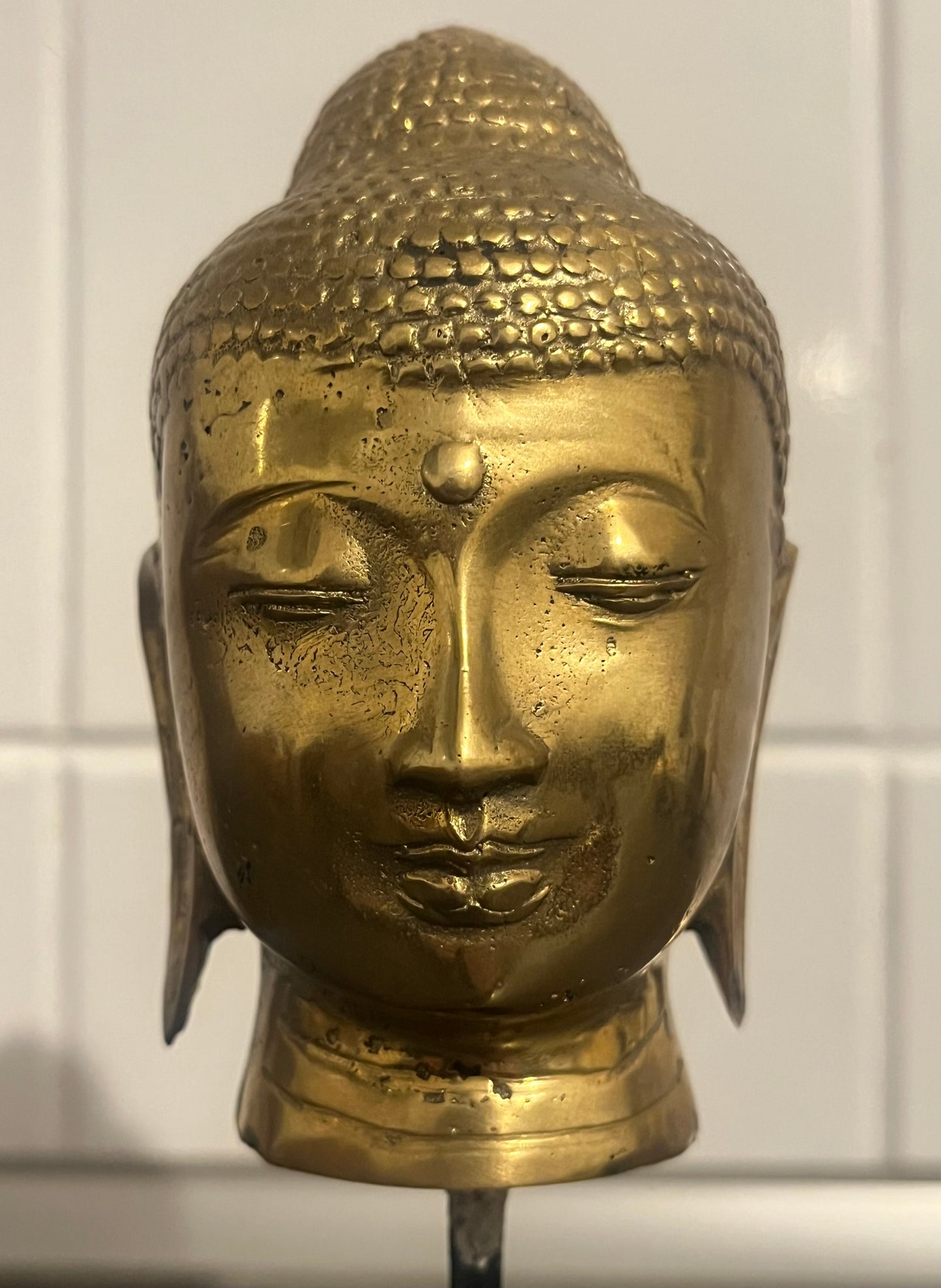 Bronz Buddha Kézzel Készített Polírozott