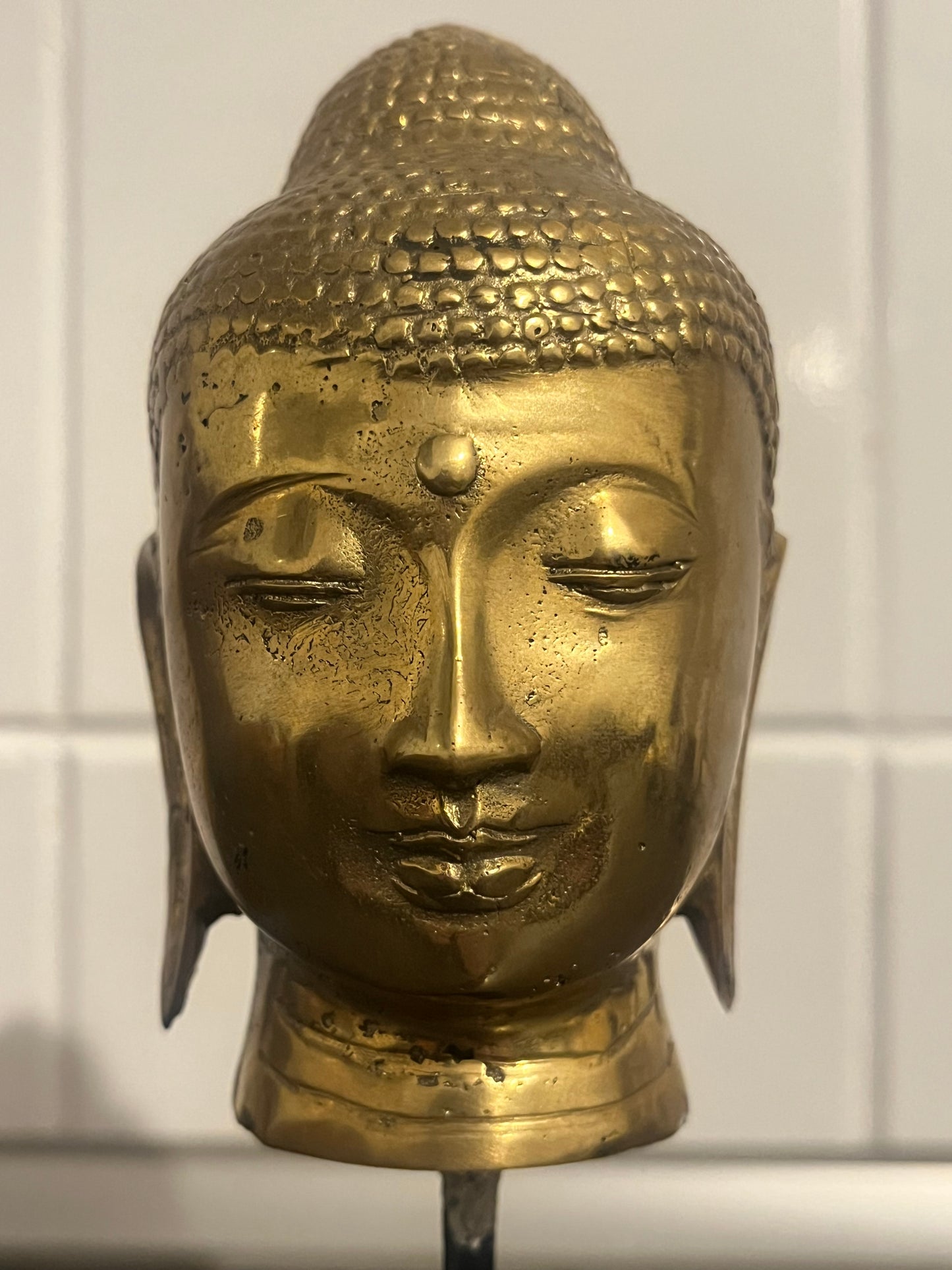Bronz Buddha Kézzel Készített Polírozott