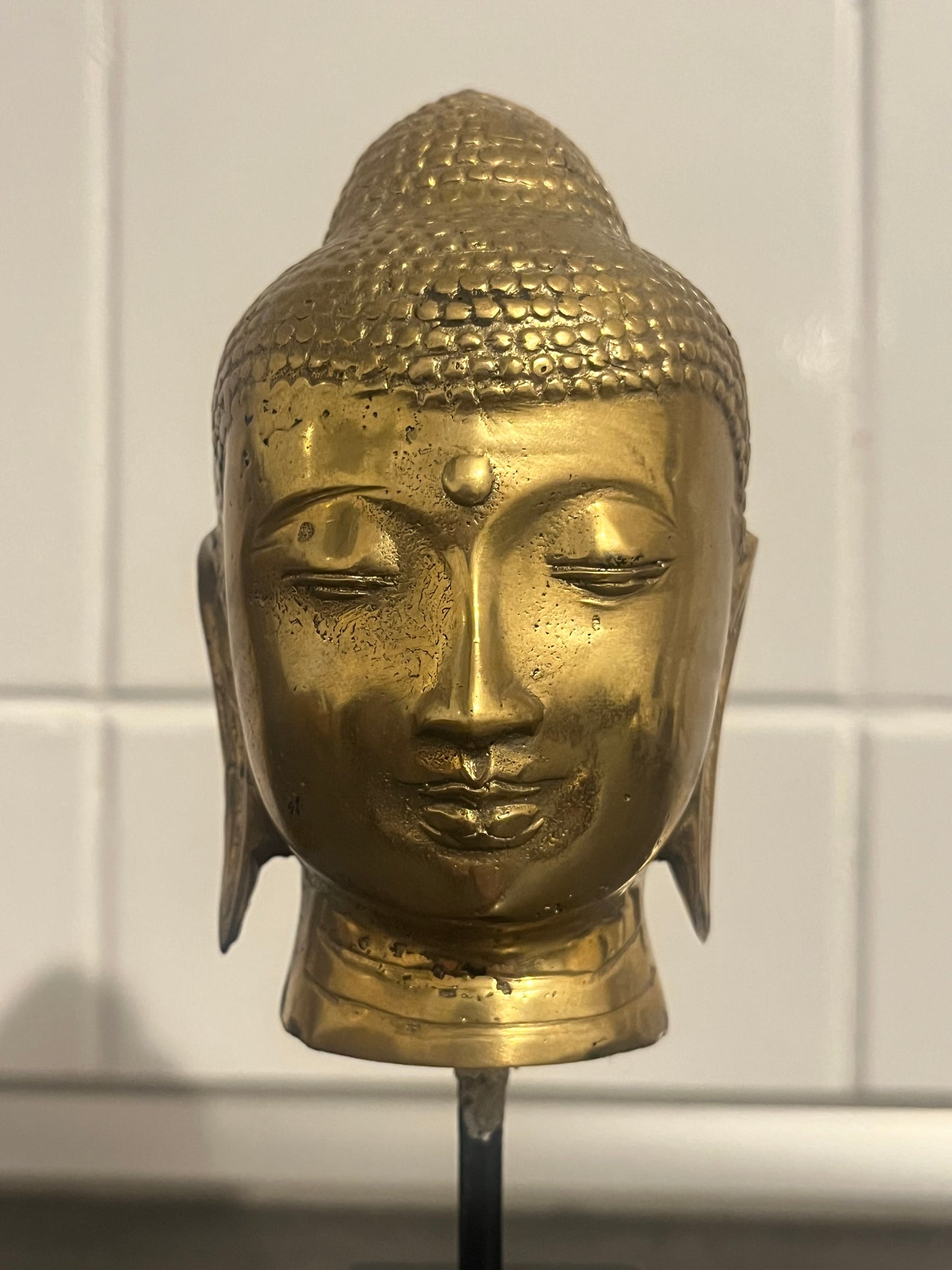 Bronz Buddha Kézzel Készített Polírozott