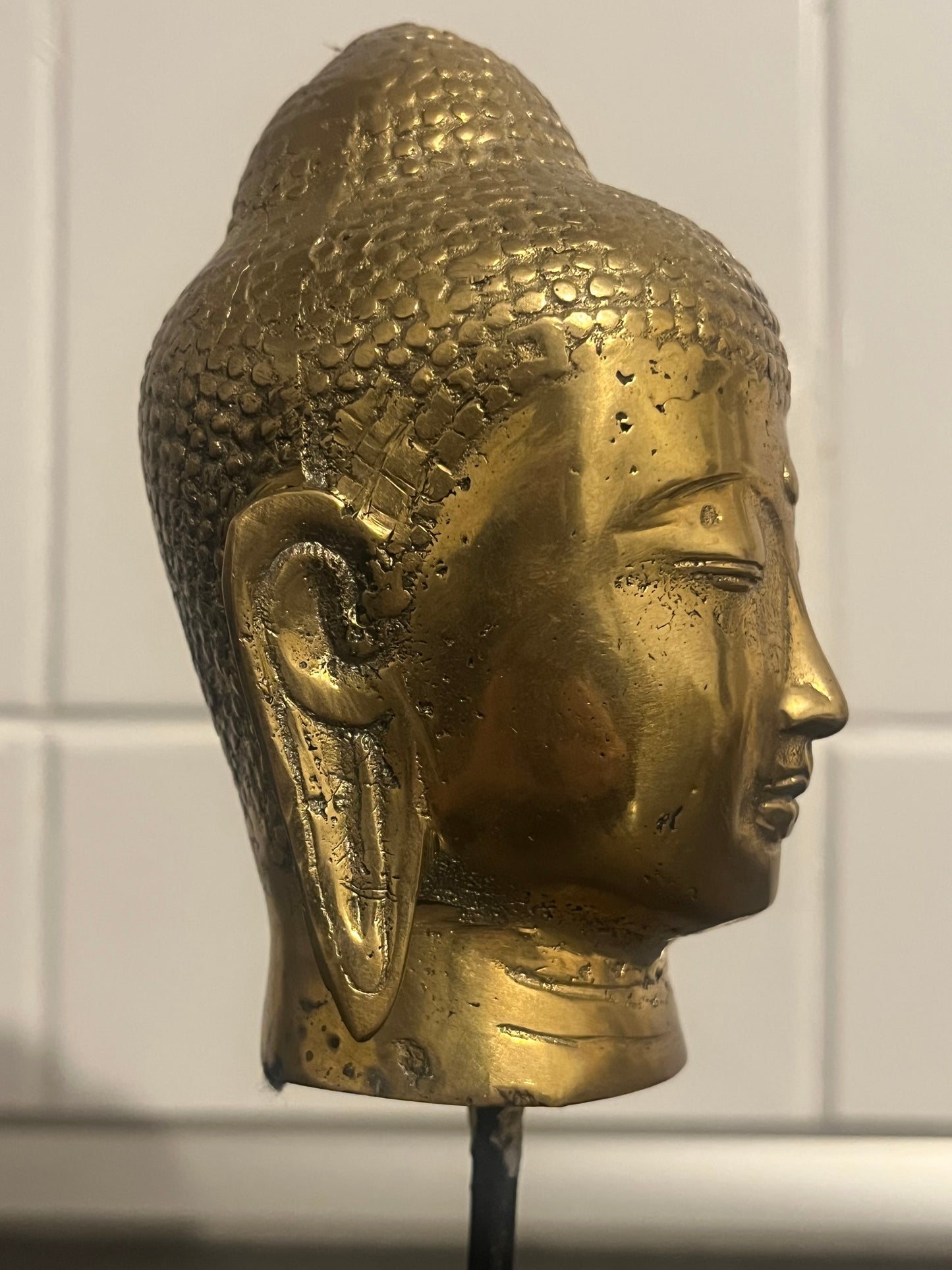 Bronz Buddha Kézzel Készített Polírozott