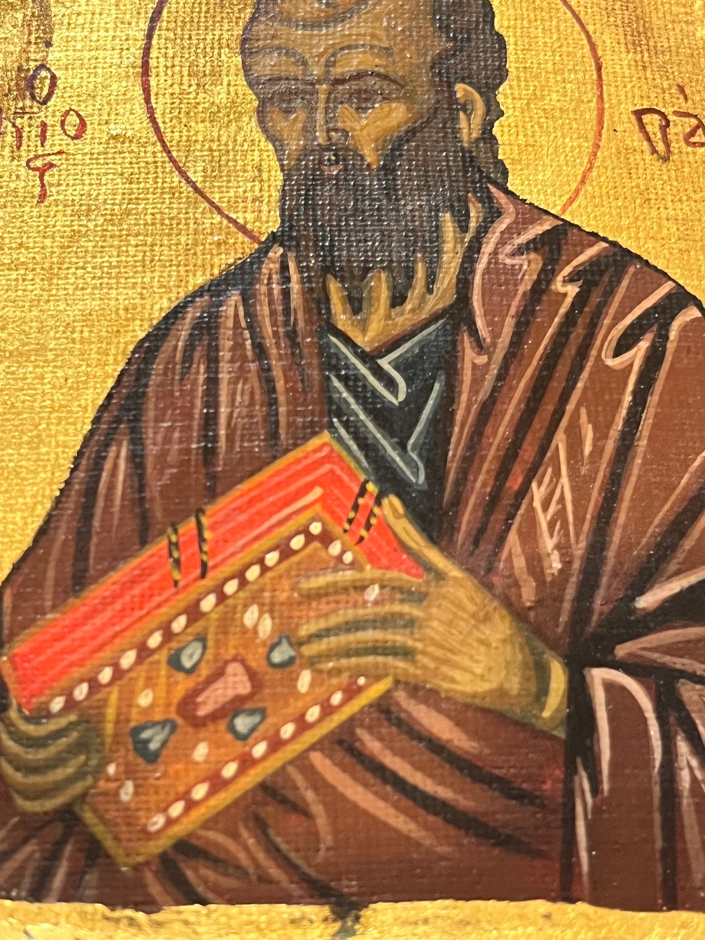 Bizánci Szent Pál Aranyozott Ikon 20. század