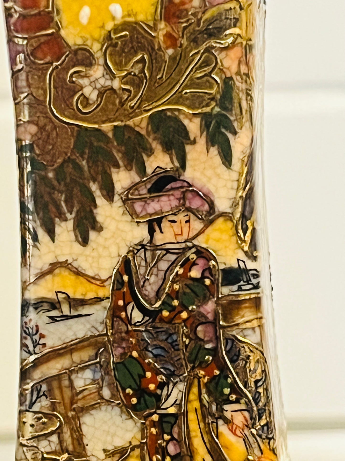 Satsuma-Stílusú Porcelán Váza 20. század Kína