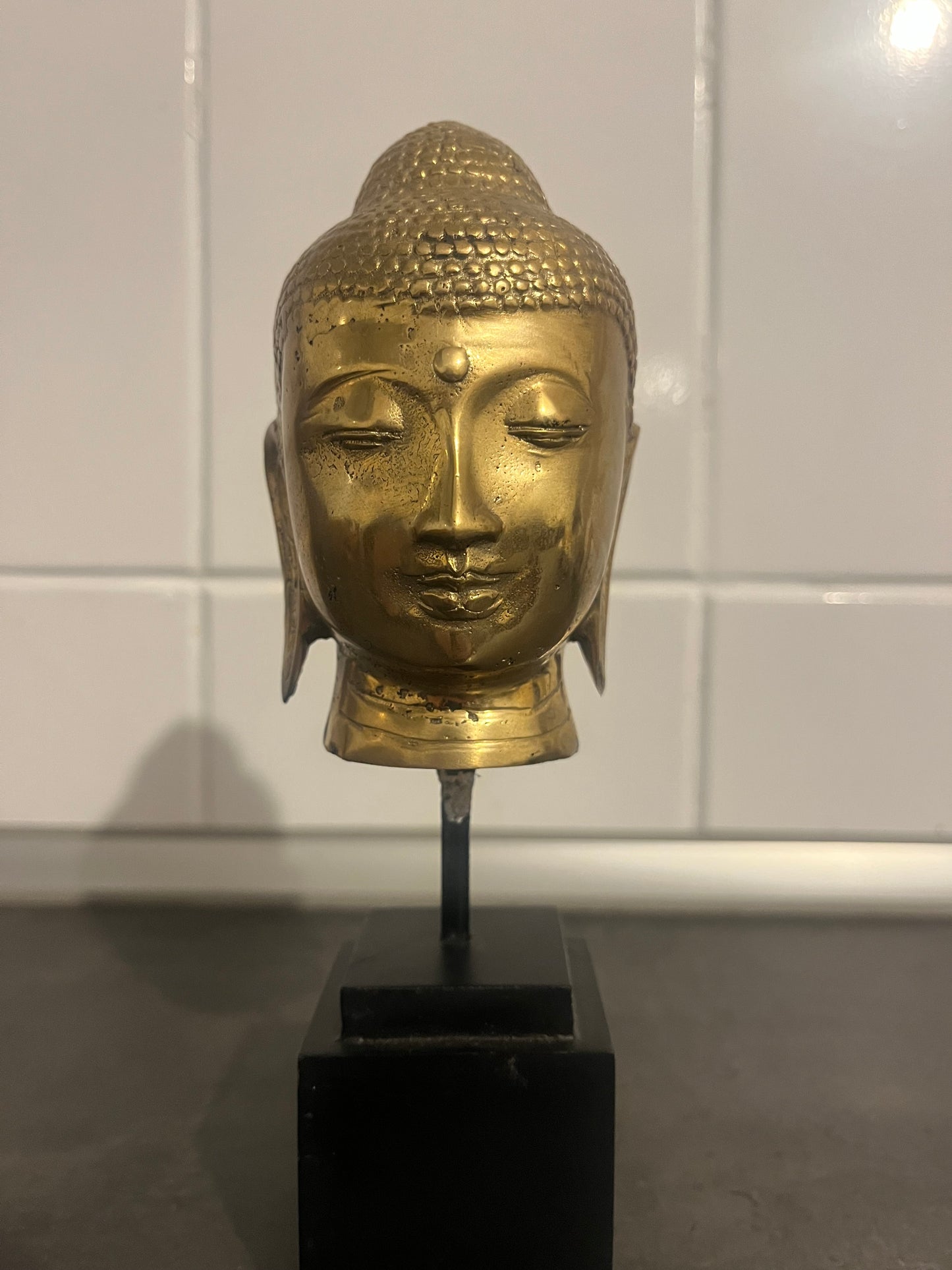 Bronz Buddha Kézzel Készített Polírozott