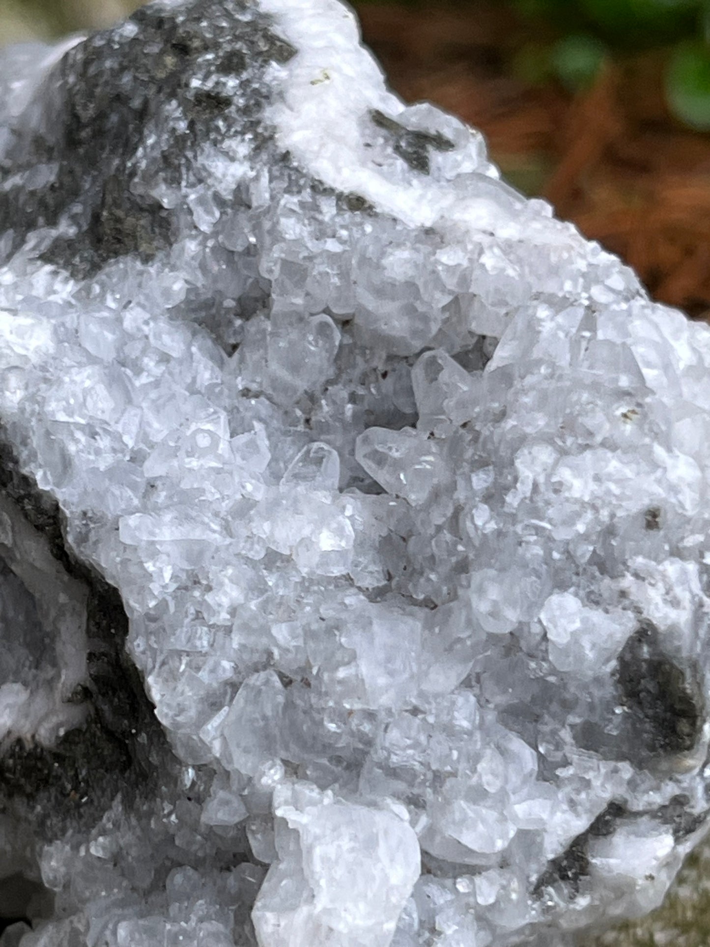 Zöld Fluorit Kvarc Kristályokkal