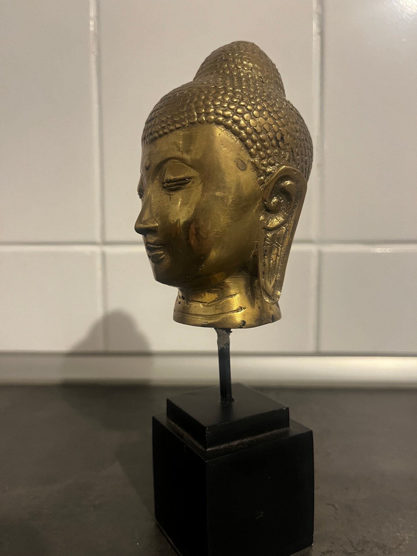 Bronz Buddha Kézzel Készített Polírozott